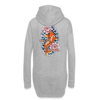 Ahnungsloser Koi - Hoodie-Kleid - Grau meliert - Hinten