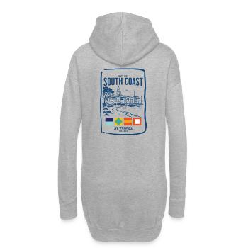Südküste, St. Tropez, Französische Riviera - Hoodie-Kleid - Grau meliert - Hinten