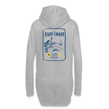Cape Cod East Coast Lighthouse & Sea - Hoodie Dress - heather grey - Back