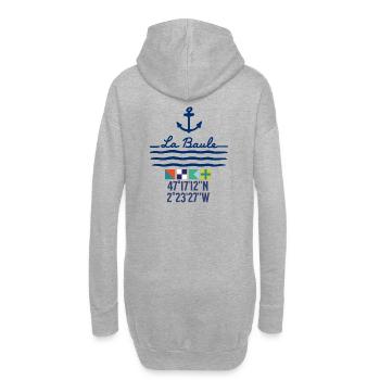 Ancre et Flots de La Baule - Sweat-shirt à capuche long Femme - gris chiné - Dos