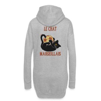 Le Chat Marseillais Ballon Foot - Sweat-shirt à capuche long Femme - gris chiné - Dos
