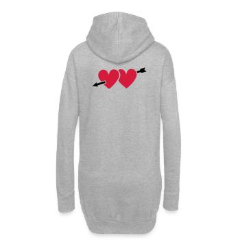 Heart Arrow 2 Hearts Love Arrowhead Couples que j'aime - Sweat-shirt à capuche long Femme - gris chiné - Dos