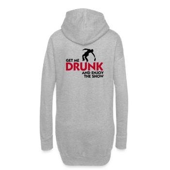 Gib mir Alkohol und genieß die Show! - Hoodie-Kleid - Grau meliert - Hinten