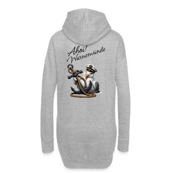 Ahoy Warnemünde ! Drôle de mouette avec ancre - Sweat-shirt à capuche long Femme - gris chiné - Dos