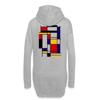 Modèle de Mondrian forme - Sweat-shirt à capuche long Femme - gris chiné - Dos