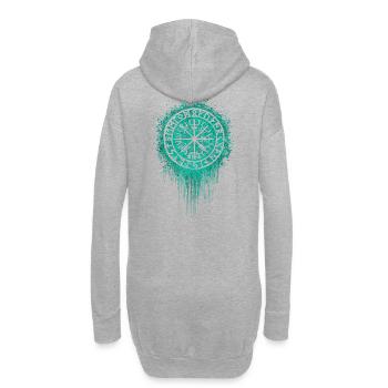 Symbole Viking - Runes - Mystic - Magie - Sweat-shirt à capuche long Femme - gris chiné - Dos