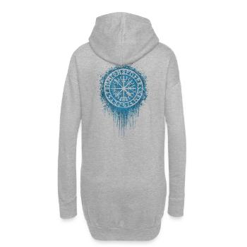 Viking viking tribal tatouage tribal icône totem - Sweat-shirt à capuche long Femme - gris chiné - Dos