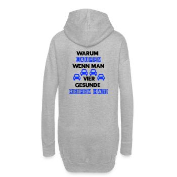 Auto Reifen schwarz blau - Hoodie-Kleid - Grau meliert - Hinten