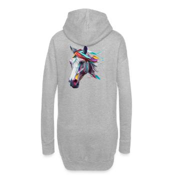Pferd-Design mit vielen Farben - Hoodie-Kleid - Grau meliert - Hinten