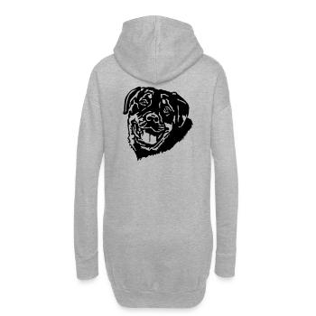 (213) Rottweiler - Sweat-shirt à capuche long Femme - gris chiné - Dos