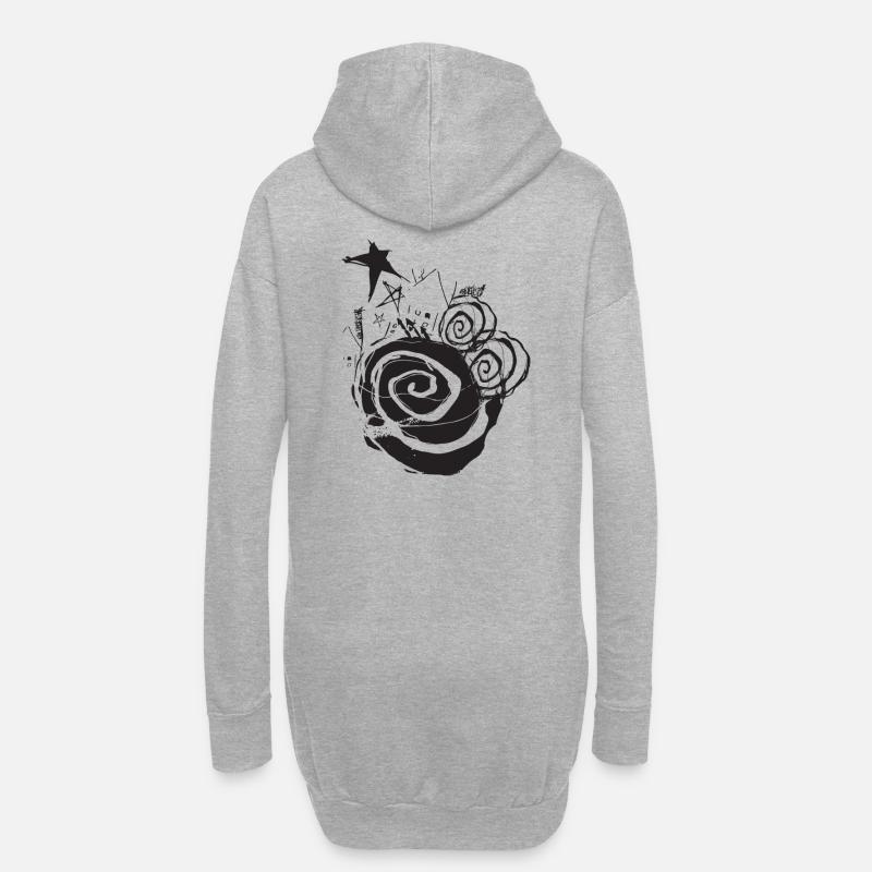 CrazyHouse_White - Hoodie-Kleid - Grau meliert