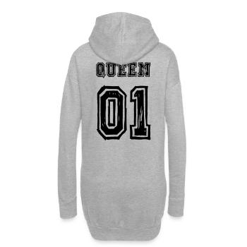 Queen King Partnerlook Love - Hoodie-Kleid - Grau meliert - Hinten