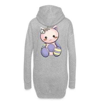 Manga - Hoodie-Kleid - Grau meliert - Hinten
