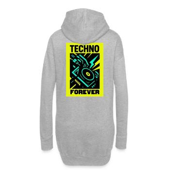 Techno Forever - Hoodie-Kleid - Grau meliert - Hinten