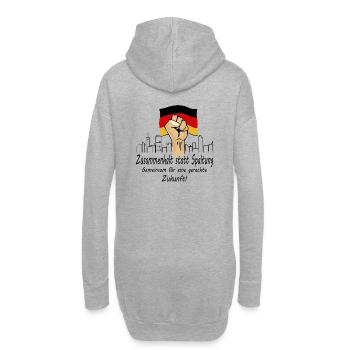 Zusammenhalt statt Spaltung - Hoodie-Kleid - Grau meliert - Hinten