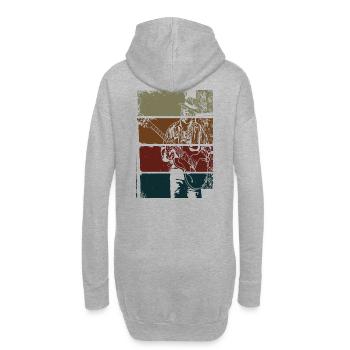 Guitariste de Blues Vintage - Sweat-shirt à capuche long Femme - gris chiné - Dos