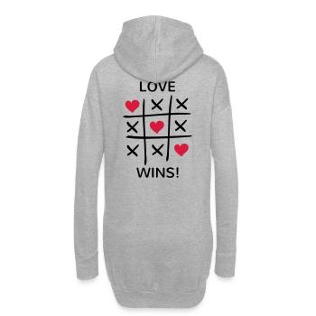 Liebe gewinnt Liebende Sprüche Love wins Frieden - Hoodie-Kleid - Grau meliert - Hinten