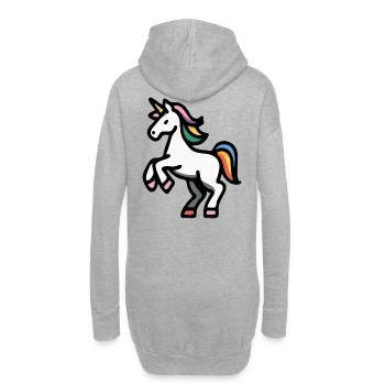 Minimales Regenbogen-Einhorn – Einfache Fantasy-Pferdekunst - Hoodie-Kleid - Grau meliert - Hinten