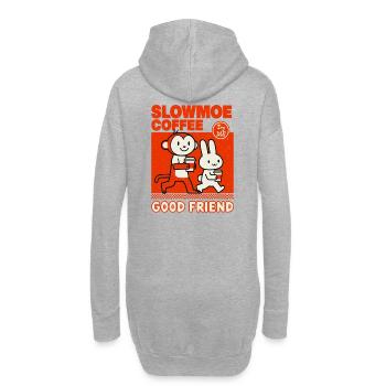 Dessin animé Slowmoe Coffee Friends - Sweat-shirt à capuche long Femme - gris chiné - Dos