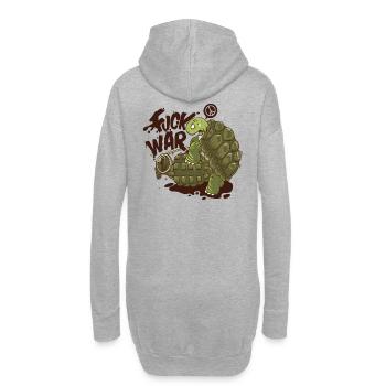 Humor Pizza Schildkröte - Hoodie-Kleid - Grau meliert - Hinten