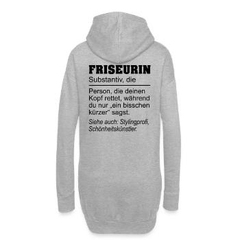 Friseurin Definition - Geschenk Haarstylistin - Hoodie-Kleid - Grau meliert - Hinten