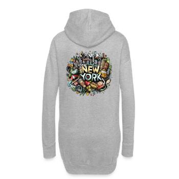 New York City Graffiti NYC Manhattan - Sweat-shirt à capuche long Femme - gris chiné - Dos