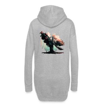 Arbre de vie japonais - Sweat-shirt à capuche long Femme - gris chiné - Dos