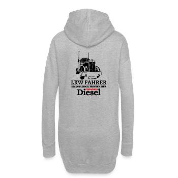 LKW Fahrer - Essen Fleisch Trinken Bier ... - Hoodie-Kleid - Grau meliert - Hinten