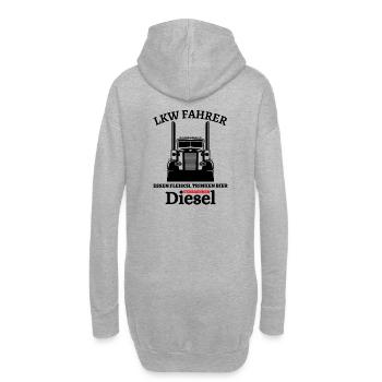 LKW Fahrer - Essen Fleisch Trinken Bier ... - Hoodie-Kleid - Grau meliert - Hinten