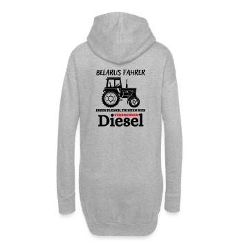 MTS-Belarus Fahrer trinken Bier verbrennen Diesel - Hoodie-Kleid - Grau meliert - Hinten