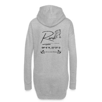Rerik-Möwe-Anker-Ostsee-Koordinaten - Hoodie-Kleid - Grau meliert - Hinten