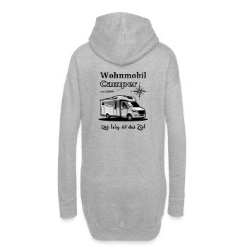 Wohnmobil Camper-Wohnmobil Spruch + Motiv - Hoodie-Kleid - Grau meliert - Hinten