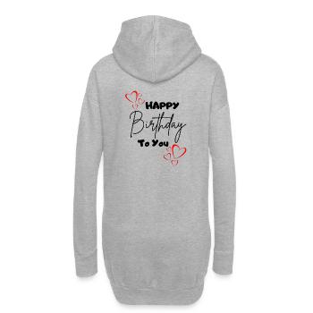 Happy Birthday to you-mit Herzen - Hoodie-Kleid - Grau meliert - Hinten