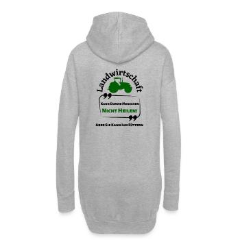 Landwirtschaft kann Dumme Menschen nicht Heilen... - Hoodie-Kleid - Grau meliert - Hinten