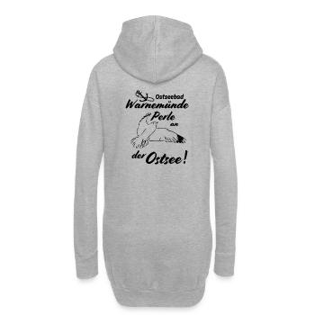 Warnemünde Ostseebad und Perle an der Ostsee - Hoodie-Kleid - Grau meliert - Hinten