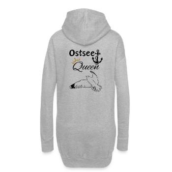 Reine des mers de la Baltique Ancre de la reine des mers de la Baltique et mouette - Sweat-shirt à capuche long Femme - gris chiné - Dos