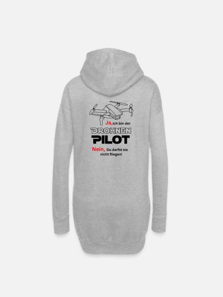 Drohnen Pilot - Hoodie-Kleid - Grau meliert