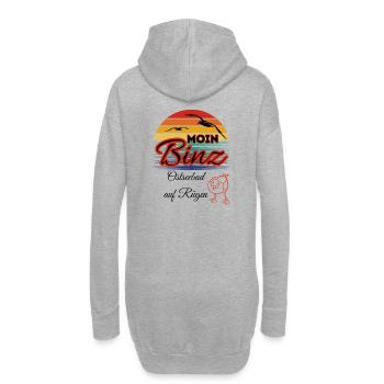 Moin Binz mit Möwe im Retro Style-Insel Rügen/Binz - Hoodie-Kleid - Grau meliert - Hinten
