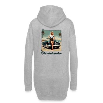 Rétro Pin Up Girl Vacances à l’ancienne - Sweat-shirt à capuche long Femme - gris chiné - Dos