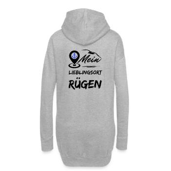 Rügen mein Lieblingsort-Lieblingsinsel Rügen-Möwe - Hoodie-Kleid - Grau meliert - Hinten
