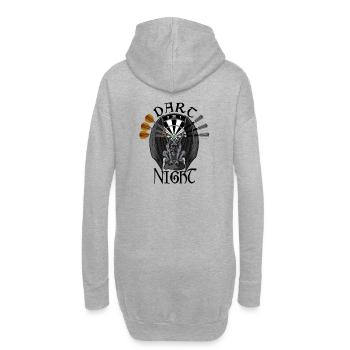 Dart Night, Dart Design, Gothic Design, mystisch - Hoodie-Kleid - Grau meliert - Hinten
