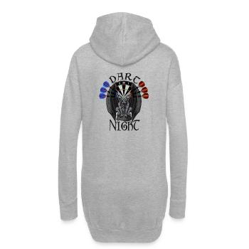 Dart Night, Dart Design, Gothic Design, mystisch - Hoodie-Kleid - Grau meliert - Hinten