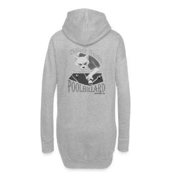 Poolbillard was sonst, Billard Fuchs mit Spruch - Hoodie-Kleid - Grau meliert - Hinten
