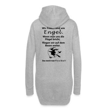 Wir Frauen sind wie Engel - Hoodie-Kleid - Grau meliert - Hinten