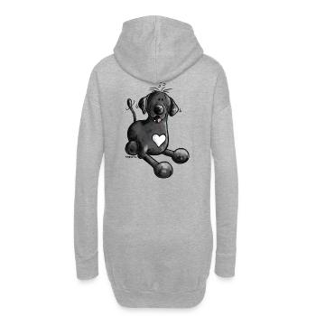 Labbi Love - Labrador Retriever - Hoodie-Kleid - Grau meliert - Hinten
