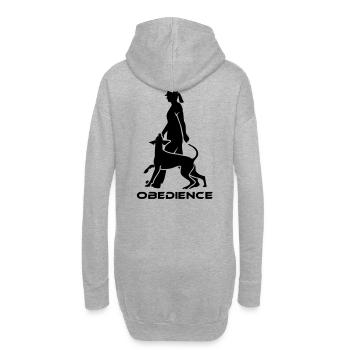 449 Dobermann Obedience,Frau - Hoodie-Kleid - Grau meliert - Hinten