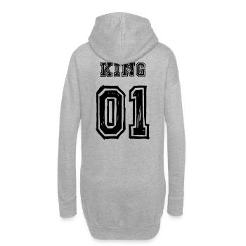 King Queen Partnerlook Love - Hoodie-Kleid - Grau meliert - Hinten