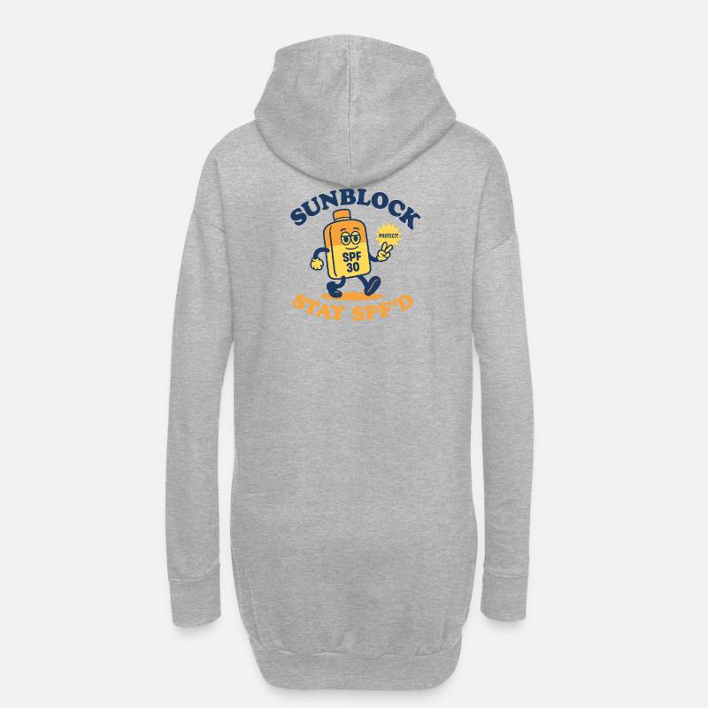 Sunblock Squad – Bleiben Sie mit Lichtschutzfaktor - Hoodie-Kleid - Grau meliert