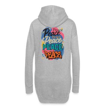 La paix en graffiti - Sweat-shirt à capuche long Femme - gris chiné - Dos
