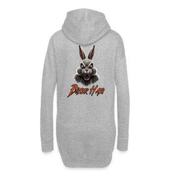 Böser Hasi - cooles lustiges Hasen Fun - Hoodie-Kleid - Grau meliert - Hinten